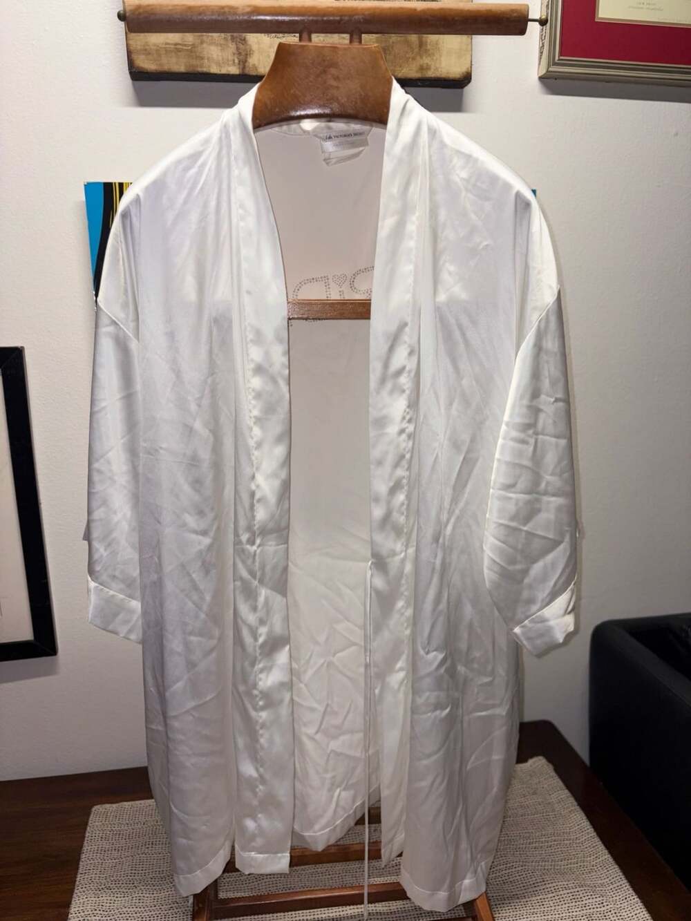 Victoria's Secret Bride Satin Robe White Rhinestone